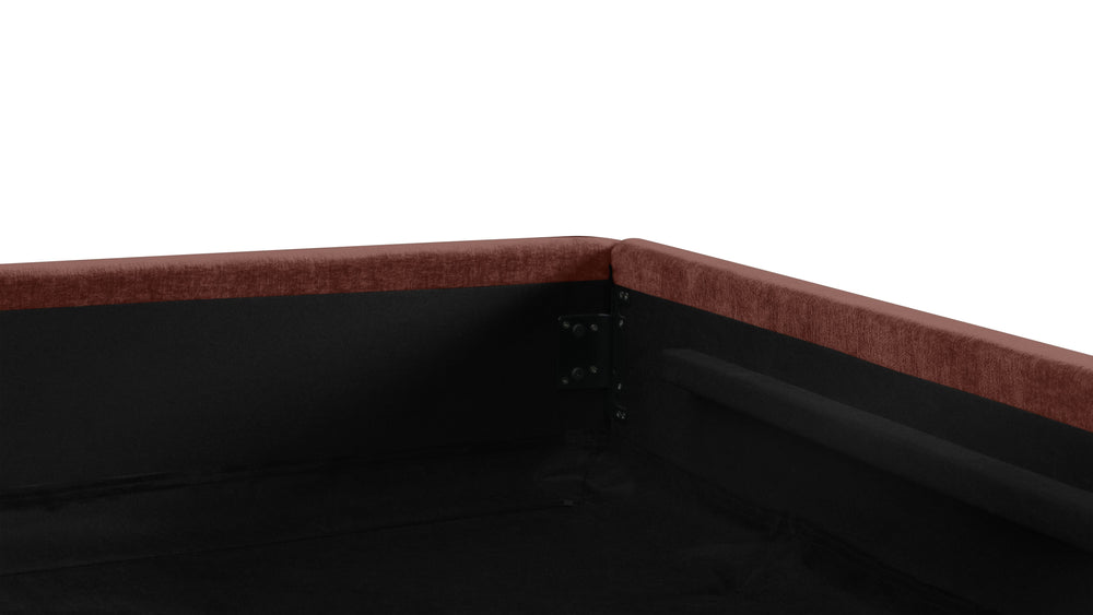 Cama con almacenamiento Dream con cabecera alta, King, caramelo