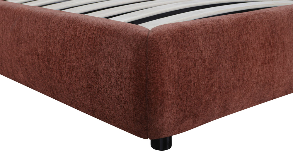 Cama con almacenamiento Dream con cabecera alta, King, caramelo