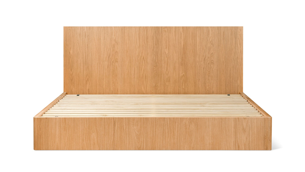 Cama con almacenamiento Form, King, roble blanco