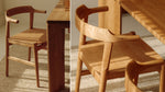 Silla de comedor con asiento en madera de fresno negro