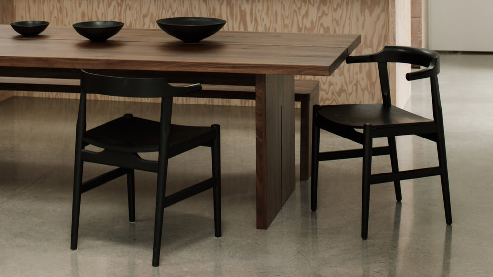 Silla de comedor con asiento en madera de fresno negro