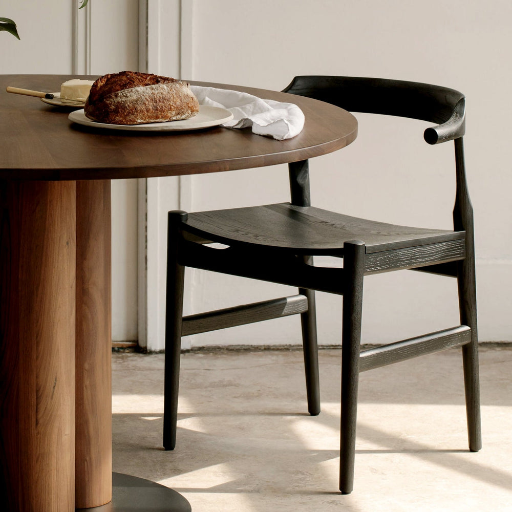 Silla de comedor con asiento en madera de fresno negro