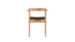 Silla de comedor Tuck In con cojín negro, roble teñido
