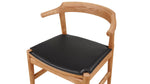 Silla de comedor Tuck In con cojín negro, roble teñido