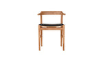 Silla de comedor Tuck In con cojín negro, roble teñido
