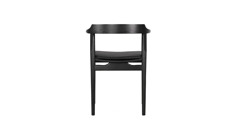 Silla de comedor Tuck In con cojín negro, fresno negro