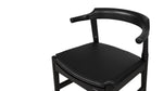 Silla de comedor Tuck In con cojín negro, fresno negro