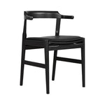 Silla de comedor Tuck In con cojín negro, fresno negro