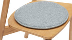 Cojín de asiento redondo, fieltro gris