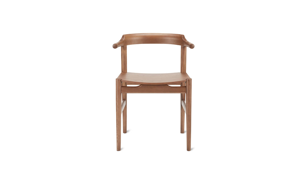 Silla de comedor Tuck In, asiento de madera, nogal teñido