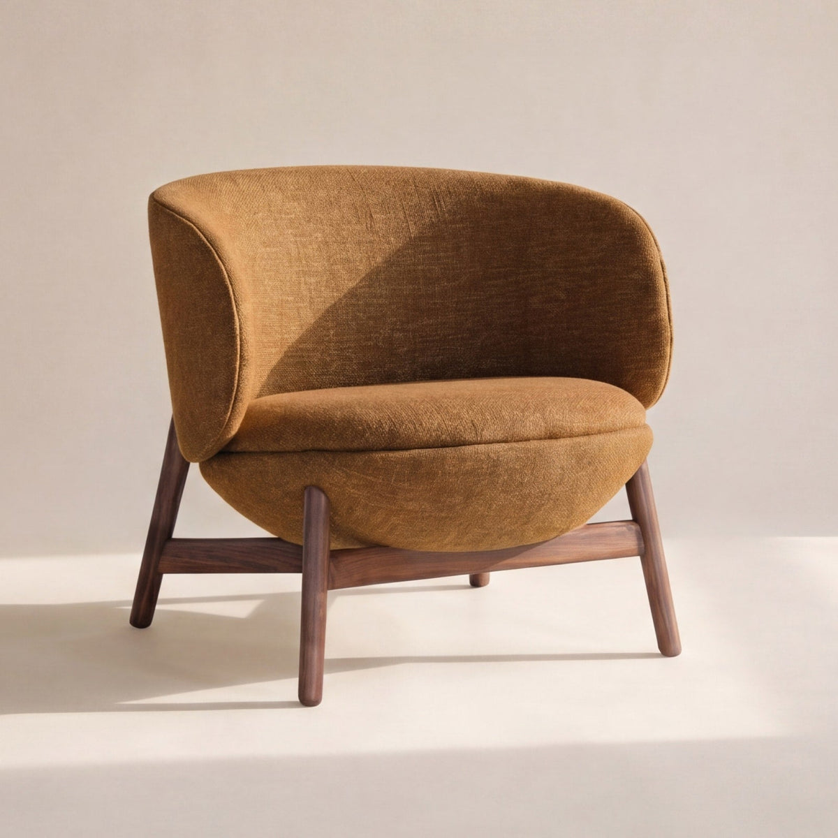 Sillón lounge Happy Place, nogal, otoño