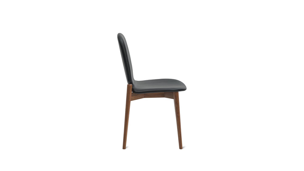 Silla de comedor Dine In (juego de dos), roble/cuero negro