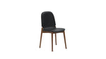 Silla de comedor Dine In (juego de dos), roble/cuero negro