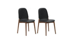 Silla de comedor Dine In (juego de dos), roble/cuero negro
