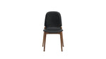 Silla de comedor Dine In (juego de dos), roble/cuero negro