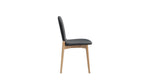 Silla de comedor Dine In (juego de dos), roble/cuero negro