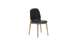 Silla de comedor Dine In (juego de dos), roble/cuero negro