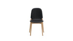 Silla de comedor Dine In (juego de dos), roble/cuero negro