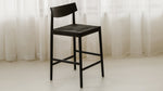 Banqueta de mostrador Dinner Guest, roble negro/ asiento de papercord negro