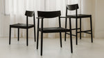 Banqueta de mostrador Dinner Guest, roble negro/ asiento de papercord negro