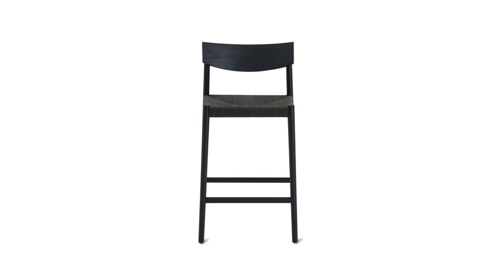 Banqueta de mostrador Dinner Guest, roble negro/ asiento de papercord negro