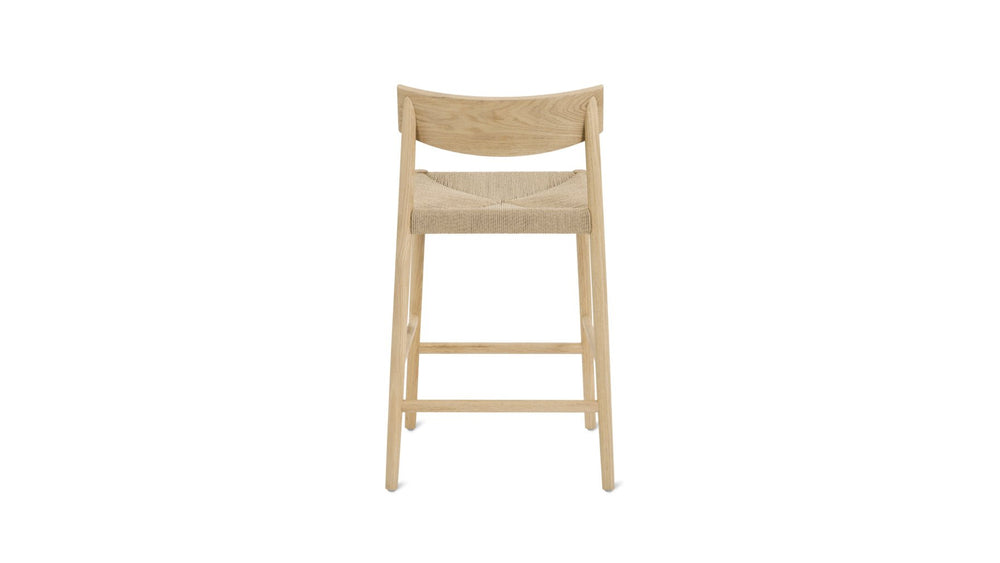 Banqueta de mostrador Dinner Guest, roble blanco / asiento de papercord natural