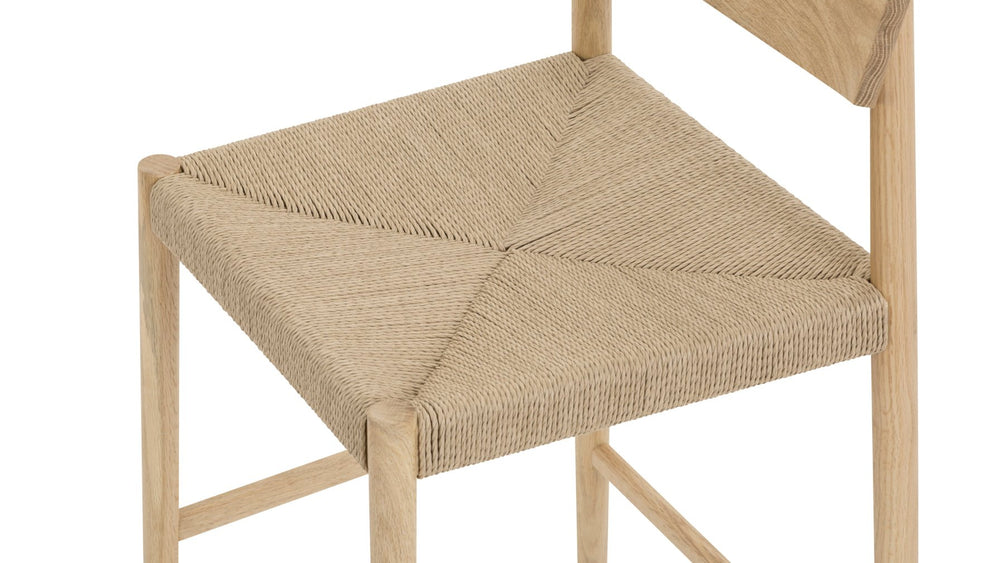 Banqueta de mostrador Dinner Guest, roble blanco / asiento de papercord natural