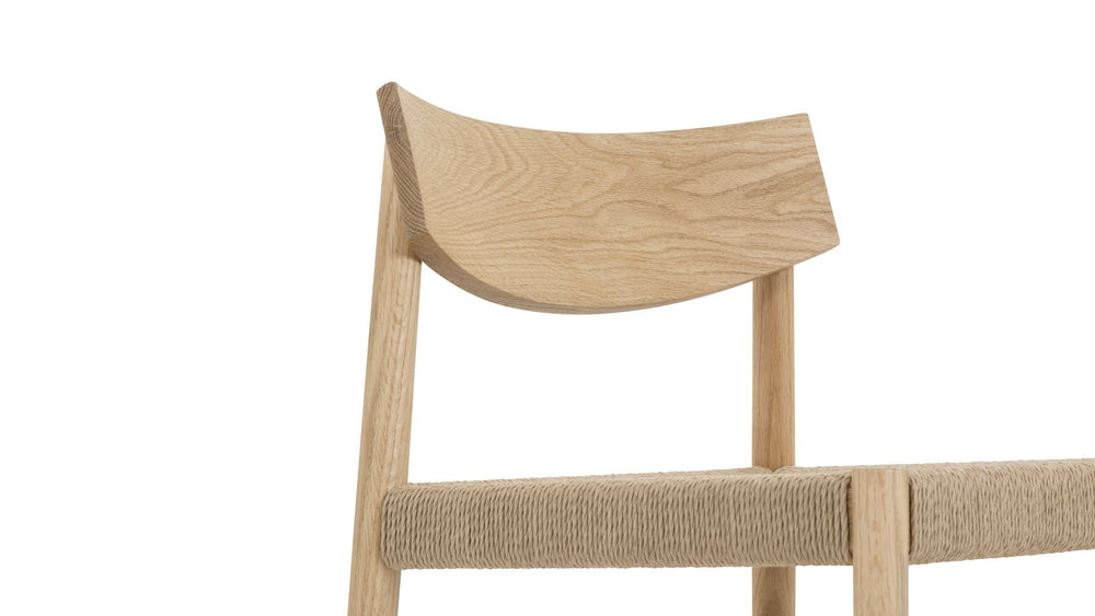 Banqueta de mostrador Dinner Guest, roble blanco / asiento de papercord natural