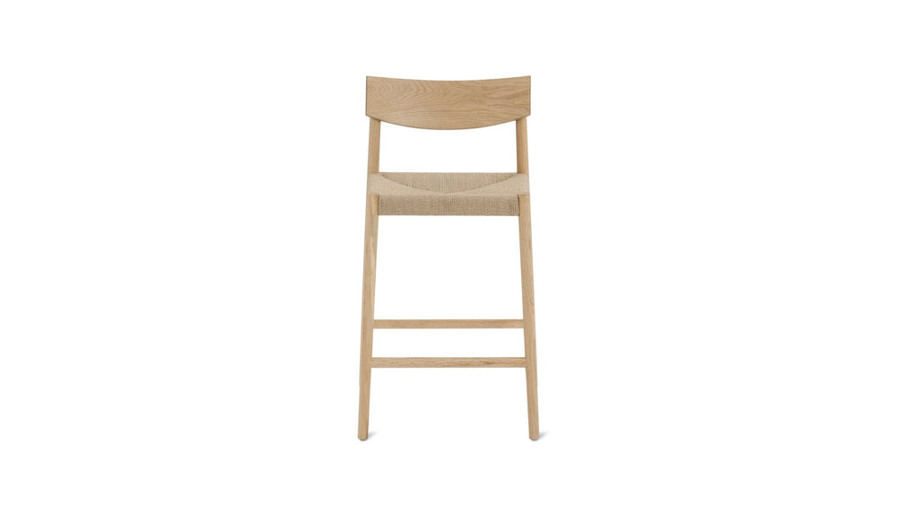 Banqueta de mostrador Dinner Guest, roble blanco / asiento de papercord natural