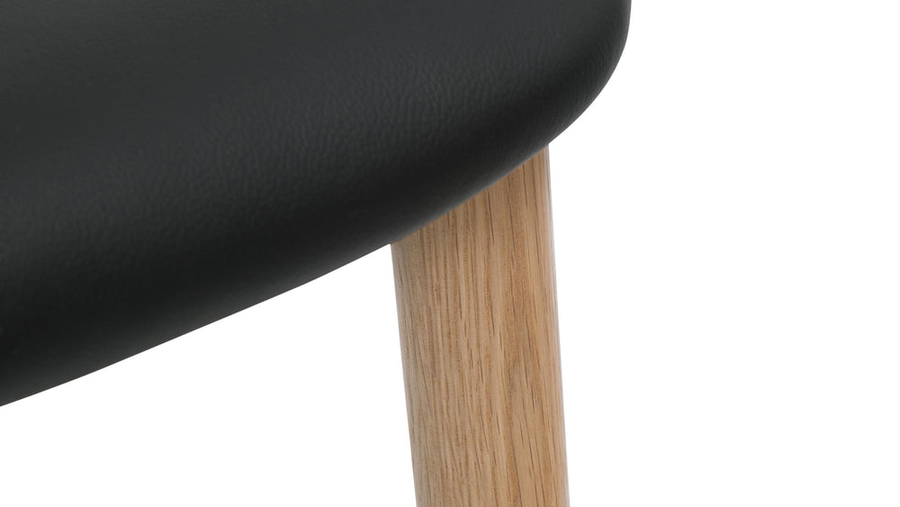 Taburete de mostrador Dine In, roble/piel negra