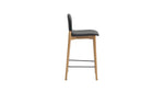 Taburete de mostrador Dine In, roble/piel negra