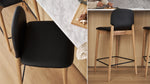 Taburete de mostrador Dine In, roble/piel negra