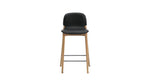 Taburete de mostrador Dine In, roble/piel negra