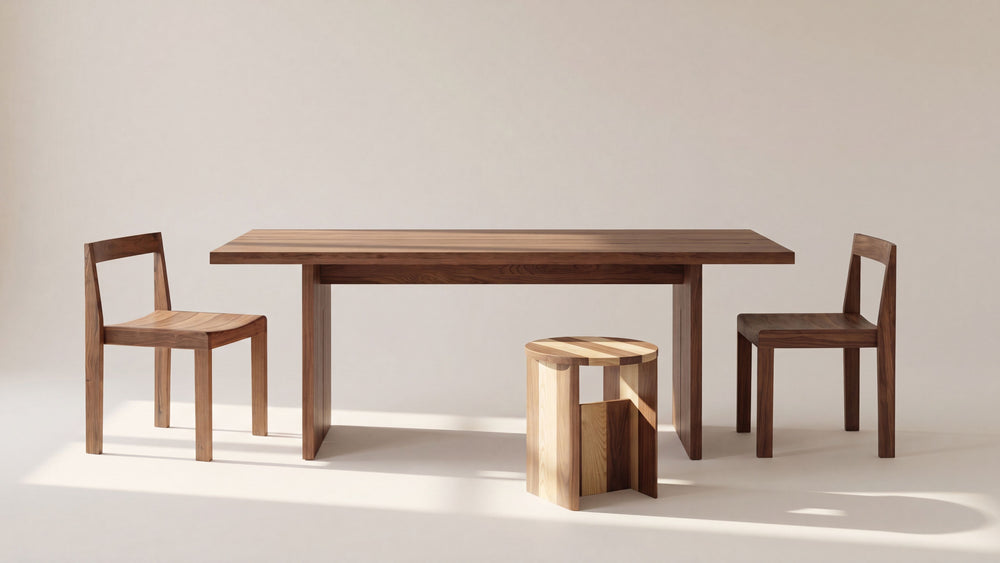 Mesa de comedor Plane, para 6-8 personas, nogal americano