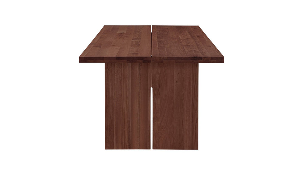 Mesa de comedor Plane, capacidad para 8–10 personas, nogal americano