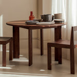 Mesa de comedor redonda Frame, para 4 a 5 personas, nogal americano