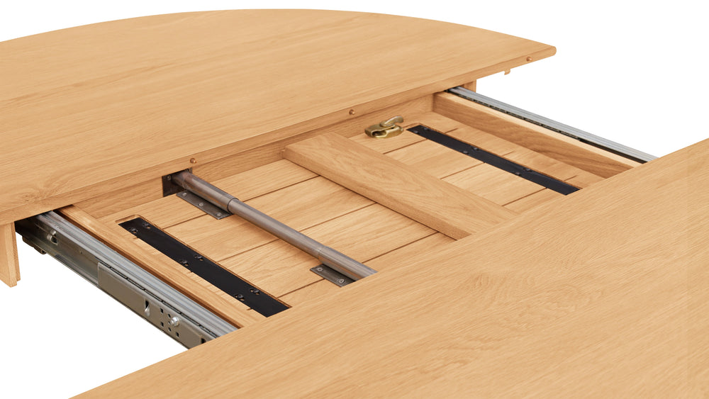 Mesa de comedor redonda extensible Frame, para 4-8 personas, roble