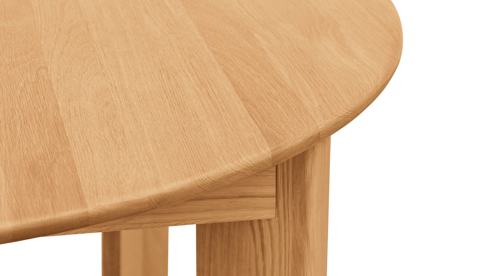 Mesa de comedor redonda extensible Frame, para 4-8 personas, roble