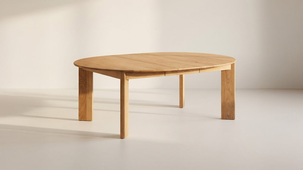 Mesa de comedor redonda extensible Frame, para 4-8 personas, roble