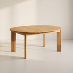 Mesa de comedor redonda extensible Frame, para 4-8 personas, roble
