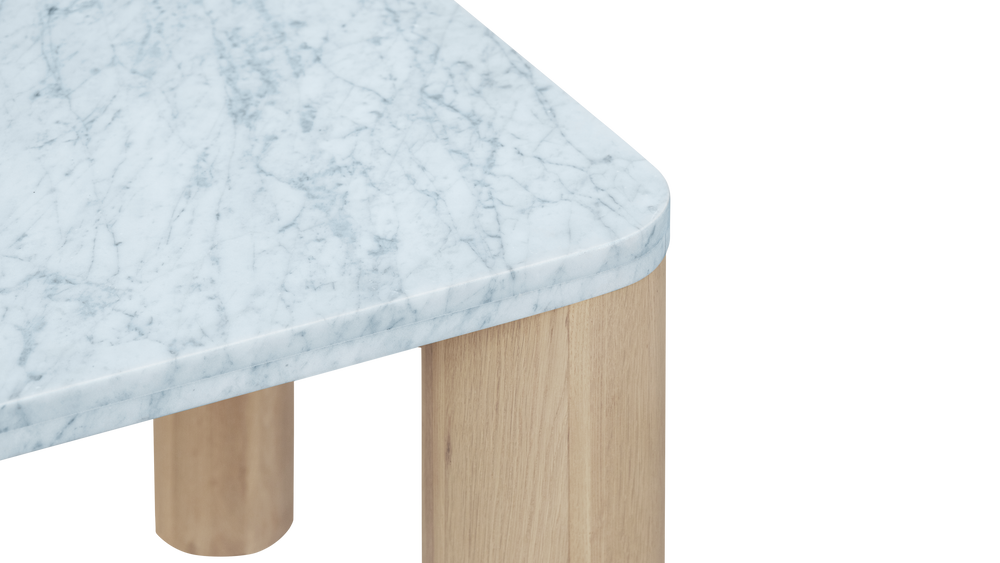 Mesa de comedor Field, para 6-8 personas, roble/mármol Carrara
