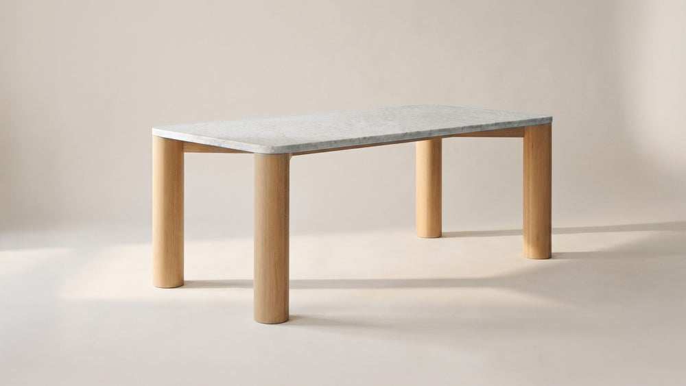 Mesa de comedor Field, para 6-8 personas, roble/mármol Carrara