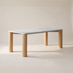 Mesa de comedor Field, para 6-8 personas, roble/mármol Carrara