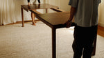Mesa de comedor extensible Bridge, para 6-12 personas, nogal americano