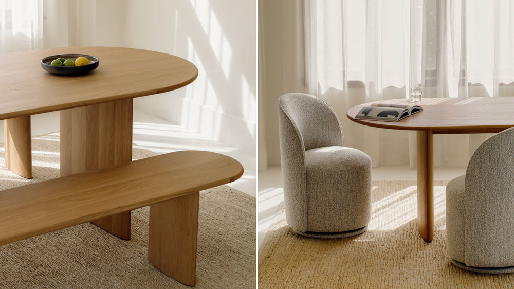 Mesa de comedor Union, para 4-6 personas, roble blanco