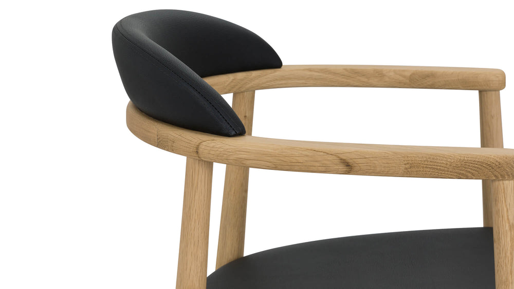 Silla de comedor Count On Me, roble, asiento negro