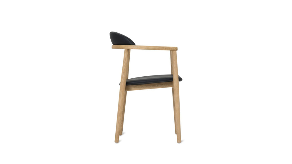 Silla de comedor Count On Me, roble, asiento negro