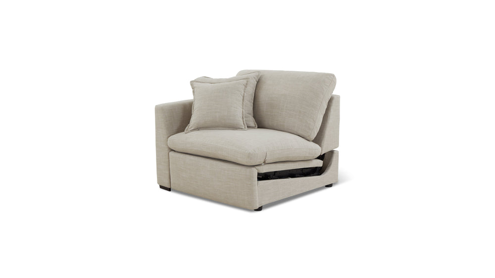 Sillón reclinable eléctrico Lift Off, brazo izquierdo, Light Pebble