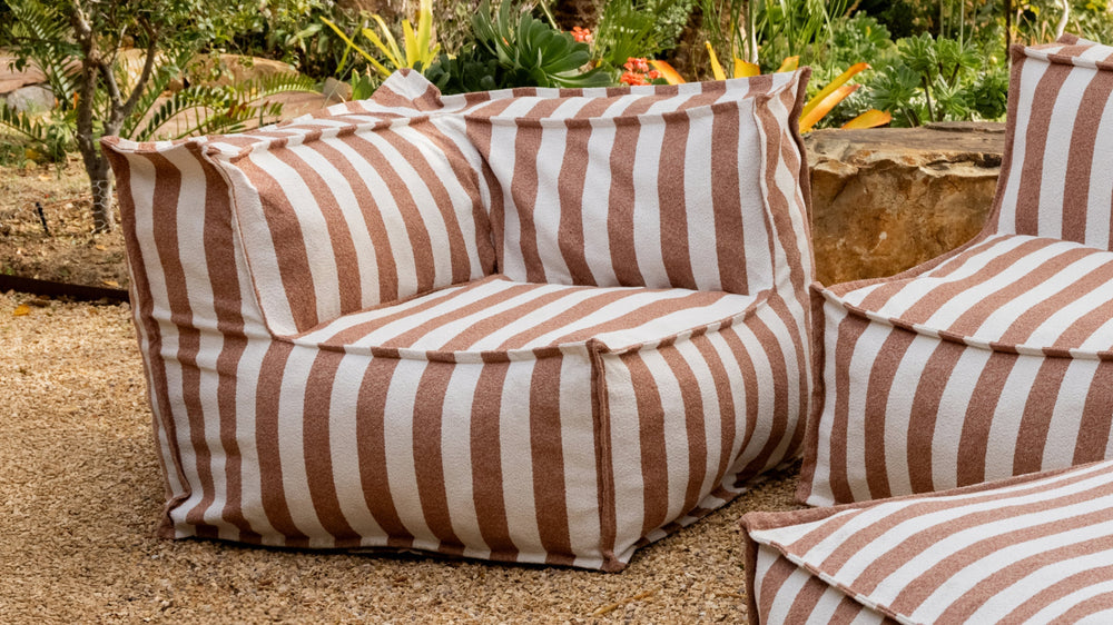 Make Waves Silla esquinera para exterior, Rayas toscanas