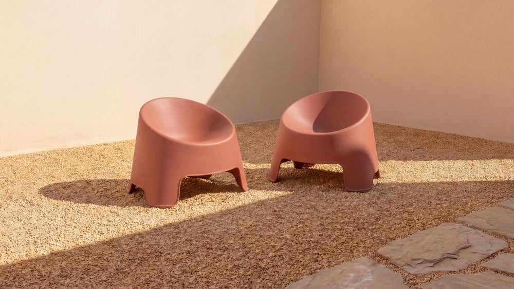 Inner Circle Sillón lounge para exterior (Juego de 2), Canela